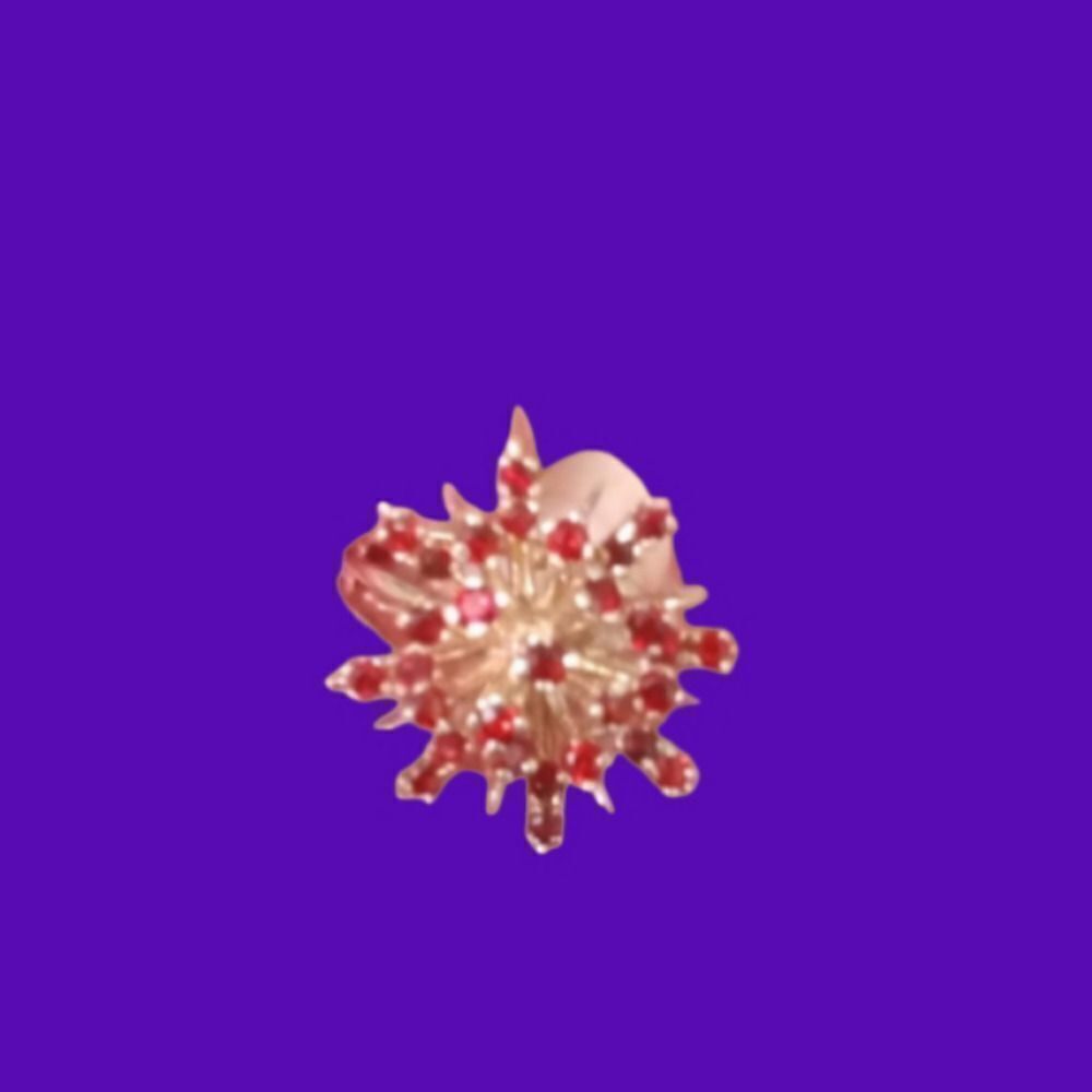 Vintage 14k Rare Ruby Starburst Ring Size 7 1/2